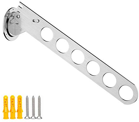 MDJYMYZ Kleiderständer Wandmontage, Klappbar Wand-Kleiderständer, Edelstahl, Wandgarderobe Garderobenhaken Handtuchhalter für Badezimmer Küchen Büro