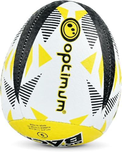 Optimum Ballon de rugby rebondissant en solo – Équilibré, réactif, manipulation et coups de pied précis – Ballon de rugby rebondissant pour entraînement professionnel – 2 plis, 410 g (taille 5)