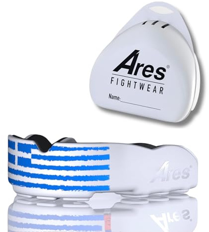 Ares Fightwear® SlimLine Mundschutz Boxen inkl. Aufbewahrungsbox für Kampfsport, MMA & Athleten I Maximaler Zahnschutz dank Optimaler Passform I Profi Mouthguard für Herren & Damen