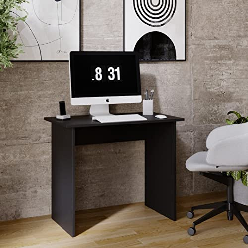 MRBLS_HOME Schreibtisch - minimalistisches Design & robuste Qualität – Bürotisch Computertisch Arbeitstisch Laptop-Tisch – für Büro Arbeitszimmer Homeoffice (Schwarz Matt) - 90 x 75 x 50 cm (B/H/T)