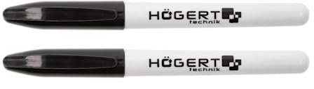 Högert Technik – Permanent märkpenna 2 st. -Svart – uppsättningar med svarta markörer – vattentät penna för glas, metall, trä och Co