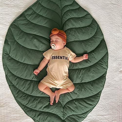 Yuehuamech Baby Spielmatte Blattform Teppich - Kriechende Decke für Kinderzimmer - Rutschfeste Bodendecke - Bereich Teppich für Schlafzimmer, Kinder und Kinderzimmer Dekor