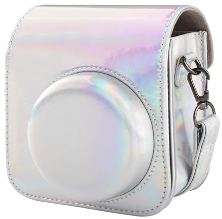 BriLumin Housse pour Fujifilm Mini 12, de Housse Protection en Cuir PU Compatible avec Instax Appareil Photo Instantané Mini (Argent)