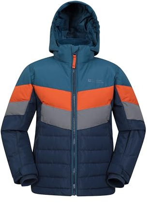 Mountain Warehouse Jasper II Kids Water Resistant Jacket - Breathable Coat with Snowskirt, Fleece Lining & Hood For Boys & Girls - Best for Skiing & Winter Sports Medium Grey Kids Size 11-12 Years