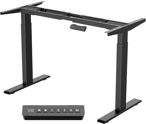 Cooleben Höhenverstellbarer Schreibtisch Gestell mit 2 starken Motoren, Tischgestell höhenverstellbar mit 4 Memory-Steuerung, 135 kg tragen
