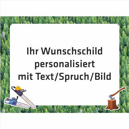 INDIGOS UG - Aluverbundplatte Schild - Beruf - Forstwirt - 20x15 cm - Firmenschild - wetterfest personalisiert mit Foto, Logo und Text - individuelle Schilder für Tür, Wand, Büro Garage