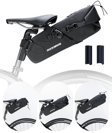 ROCKBROS Satteltasche Bikepacking 3-5L Fahrradtasche 100% Wasserdicht Tasche für Outdoor Radsport Mountainbikes, Rennräder, Gravelbikes, E-Bikes