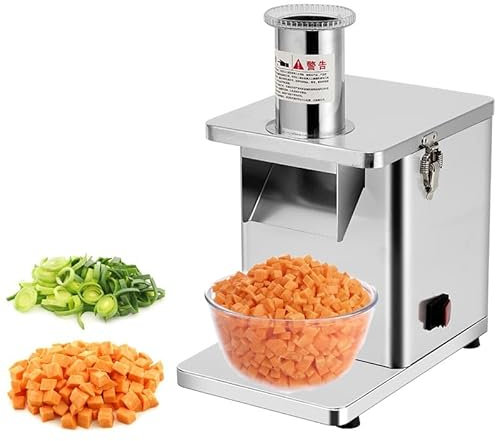 Coupe-légumes électrique Trancheuse de légumes électrique commerciale, trancheuse de jambon de saucisse 200 W, trancheuse de poivre, d'ail, d'échalotes, râpe à fruits et légumes, trancheuse,