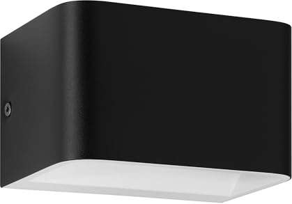 EGLO LED Wandleuchte Sania 4, Up und Down Leuchte | Wandlampe aus Aluminium in Schwarz und Weiß, Wandspot für Flur und Wohnzimmer, warmweiß, 13 x 8 cm