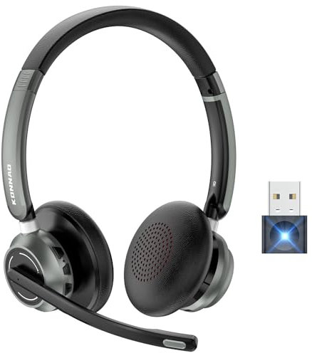 KONNAO Casque sans fil, casque sans fil V5.3, casque sans fil pour le travail