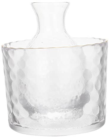 Mikinona Japanese Sake Decanter and Warmer Set Ice Bucket, Ceramic and Glass Material, Dual-use for Summer Cooling and Winter Heating, Suitable for Home and Restaurant Sake Serving Random Color