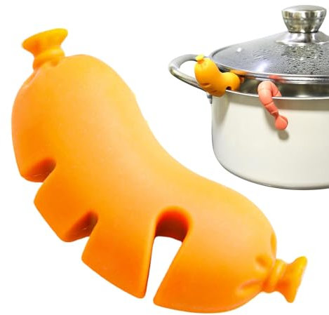 Leak-proof lid lifter, pot boil over protection, silicone pot lid holder, overflow stopper, safe, cute lid lifter decoration, heat resistant, for restaurant at home