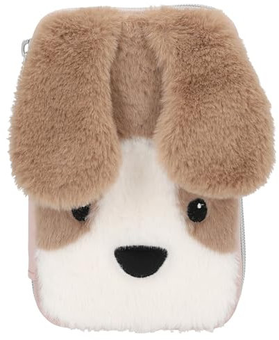 Depesche 13127 Princess Mimi Milo - Gefüllte 2-Fach Federtasche in Rosa, mit Hunde Motiv und Schlappohren, Federmappe mit Buntstiften, Lineal, Schere uvm.