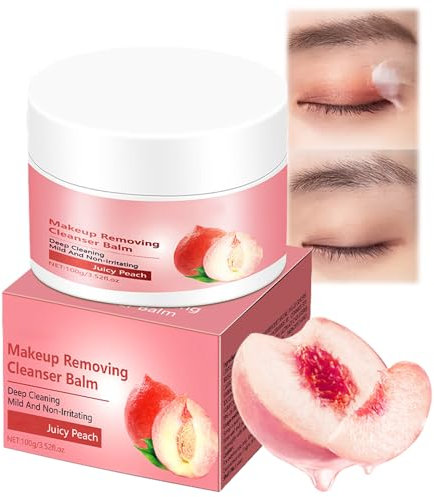 Peachy Clean Makeup Melter & Cleansing Balm, Facial Cleanser for Sensitive Skin, Oil-Free Hydrating Formula with Vitamin E, Refreshing and Gentle for Clear, Clean Skin