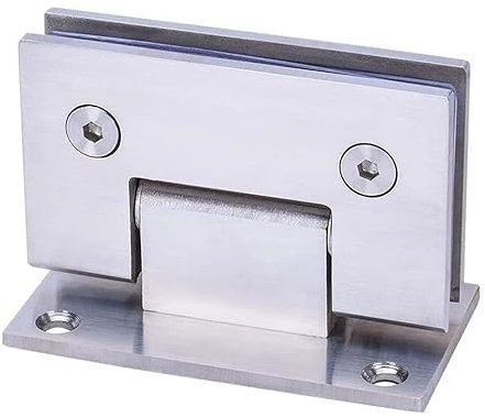 Glastürscharniere, Drehscharniere for Duschtüren, 1 Stück, robuste 90-Grad-Glastür, Schrank, Vitrine, Klemme, Glasduschtüren, Scharnier, Ersatzteile, Wand-zu-Glas(Hingesilver)
