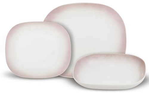 Villa Altachiara Servizio Piatti 18 Pezzi, Set Piatti 6 Persone in New Bone China, Stile Primaverile, Colori Delicati per Tavole Eleganti, Adatto a Microonde e Lavastoviglie – Linea Primavera