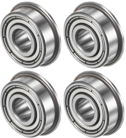 M METERXITY 4-Pcs F605ZZ Roulement À Billes À Flasque, 5 x 14 x 5mm Double Bouclier Métallique Acier Chromé (GCr15) Roulements À Flasque Pour Wheelbarrow/Printer/Fax Machines/Power Tools