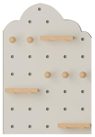 Panneau mural en bois gris – 60 x 119,4 cm monté pour la maison, le bureau et le garage – Solution de rangement polyvalente pour outils, travaux manuels et accessoires