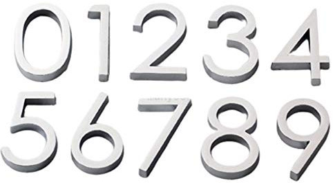 BANGHA Numero Civico Esterno,Numero Civico Moderna Autoadesivo Door Number Iscriviti 0-9 Numero Digit Apartment Hotel Ufficio Porta Indirizzo Via Numero Adesivi(Silver Number 5)