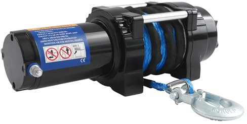 12V Elektrische Seilwinde 4500lbs Zugkraft,Kabelgebundene & drahtlose Controller,Drahtseil 15m,Rückzugs- und Verlängerungsgeschwindigkeit: 1m/min,Elektrowinde Seilzug für Quad und Offroad Einsätze