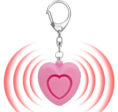 Alarmes personnelles pour femmes – Alertes de protection en forme de cœur de 125 dB | Protection d'alarme sûre avec porte-clés léger, pour femmes, filles, enfants, personnes âgées, marche seule
