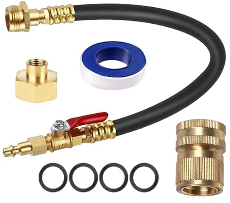 Genérico Adaptador De Purga para Aspersores - Manguera De Invernaje De 43 cm con Válvula | Adaptador para Purga de Compresor de Aire para 8 Piezas,para Riego Remolques Jardín Aspersor