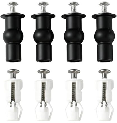 ONGNIUU Kit Universal de Tornillos para Asiento de Inodoro, 8 Piezas en Acero Inoxidable y Goma, 40-45 mm, Compatible con Agujeros de 14-18 mm, Fácil Instalación para Reparar Asientos Tambaleantes