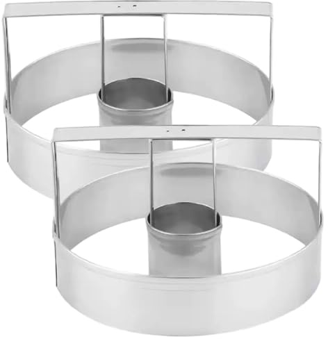 2PCS Donut Cutter with Hole Stainless Steel Doughnut Cutter with Handle Donut Mold for Biscuit Cookie Cake Hole with
