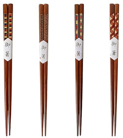 ONEBO 4 Paar Essstäbchen,natürliche Essstäbchen,Essstäbchens Set,für Zuhause, Küche, Hotel, Restaurant, asiatische Gerichte, Nudeln