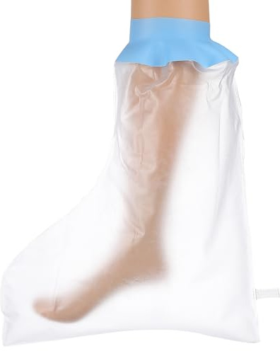 MAGICLULU Protection Pied de Imperméable en Silicone Réutilisable Ouverture Élastique pour Adulte, Housse Couvre-plâtre Étanche Adaptée Bain, Protège Plâtre et Bandage Sec