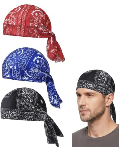 3 stycken sportbandana, keps, andningsbar, bandana, elastisk passform, huvudduk, män och kvinnor, snabbtorkande pannband, cykelkeps för sommar, sport, löpning, ridning