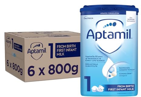 Aptamil 1 First Baby Milk Powder, From Birth, 800g (Pack of 6)