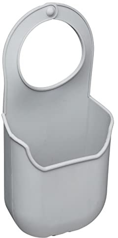 KitchenCraft Portaspugne da Cucina in Silicone con Gancio per Rubinetto, 4 cm x 10 cm x 19,5 cm - Grigio