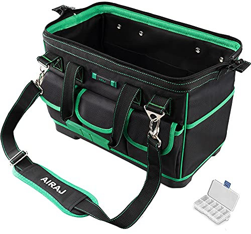 AIRAJ 18 Zoll Werkzeugtasche,Wasserdichte Werkzeugtaschen,Adjustable shoulder strap,thickened plastic hard bottom.Professionelle Werkzeugtasche für Haushalt, Elektriker und Wartung