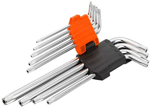 WOKIN Llave Allen Torx cromada (juego de 9 piezas, naranja/plata)
