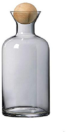 Brocca grande in vetro per succhi di frutta, brocca per tè, con coperchio e coperchio per bevande, caraffa, vino, brocca con coperchio in legno, per bevande fredde, tè, Waterkoker per uso domestico