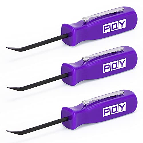 PQY Mini Pocket Pry Bar with Pocket Clip 4.5 Length 3pcs (Purple)