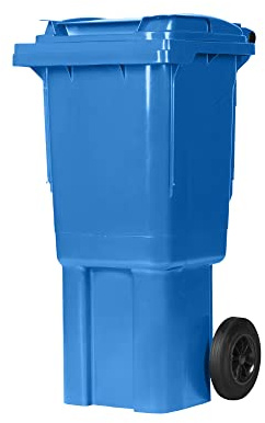 Hardwex Mülltonne mit 2 Rädern und Deckel, Müllgroßbehälter, Abfalltonne, Mülleimer, Volumen: 60 Liter, Farbe: Blau, Größe: 935 x 445 x 522 mm