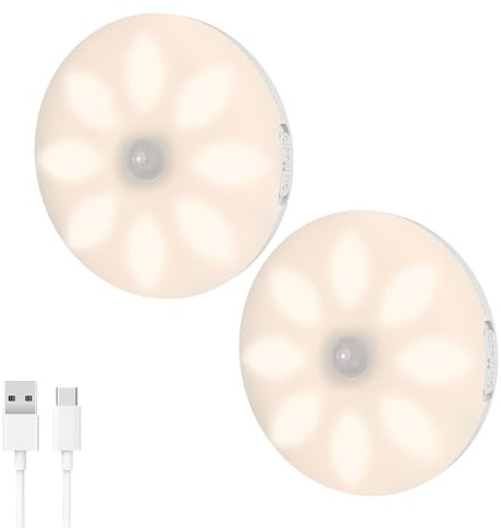 Bewegungsmelder-Schrankleuchten, LED, kabellos, Unterschrankleuchte mit eingebautem Akku, haftet überall magnetische Nachtbeleuchtung für Schrank, Küche, Kleiderschrank