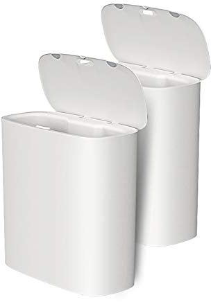 Bacs à ordures de cuisine Poubelle automatique simple, poubelle étroite domestique avec couvercle, toilettes en plastique, poubelle intelligente, chambre à coucher, poubelle électrique, 2 couleurs Pou