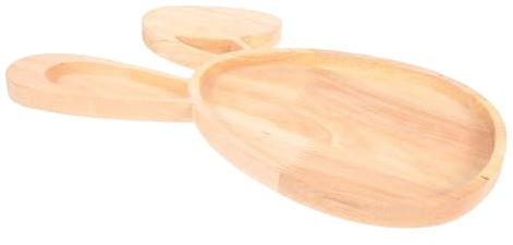 Cabilock Osterhasen-tablett Wurstplatte Aus Holz Osterteller Aus Holz Dessertbrett Hasen-serviertablett Sushi-serviertablett Hasen-Ei-förmiges Tablett Kind Planke Hasenteller