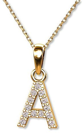 LillyMarie Buchstaben Kette Gold 333 Personalisierte Halskette mit Initial Anhänger Alphabet A-Z Buchstabenkette Damen Namenskette Geschenk für Frauen Weihnachten Geburtstag Valentinstag