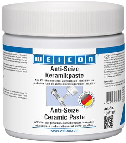 WEICON Anti-Seize Keramikpaste 450 g, metallfreie Montagepaste gegen Korrosion, Festfressen und Verschleiß