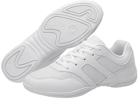Serenitison Cheerleading Training Tanzschuhe,Damen Mädchen Sport Aerobic Schnürschuhe,Atmungsaktive Cheerleading Schuhe mit Weicher Sohle,rutschfest,für Aerobic/Anfeuern/Wettkampf/Training/Prüfung