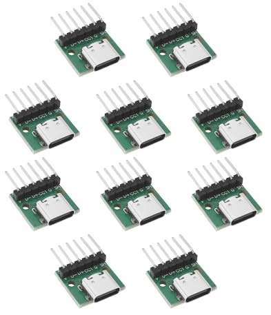 Create idea 10pcs USB3.1 Type-C Female To 6Pin Dip Adapter With PCB Test Board 2.54 mm Pitch For DIY USB Power Supply Breadboard 3D Printer Bluetooth Device