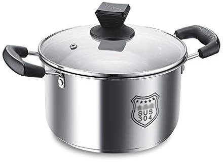 WJFTODAY Olla Grande para Caldo, Olla para Sopa de Acero Inoxidable 304, Fondo Compuesto de 3 Capas, conducción de Calor rápida, diámetro 26 cm, Altura 15 cm (tamaño: 18 cm * 10,1 cm)