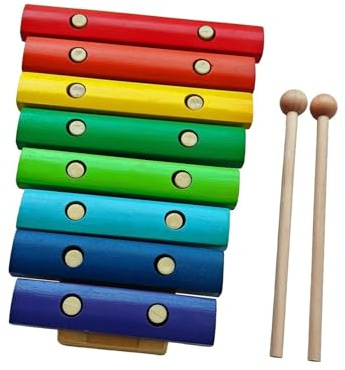 Xylophon-Instrument Für Erwachsene 8-Noten-Xylophon-Schlaginstrument Aus Holz Mit 2 Bunten Holzschlägeln Aus Birkenholz Perfekt Für Anfänger