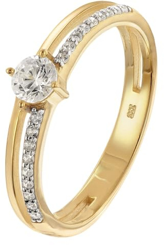 GLIZZ Damenring Gold 333/8K mit Zirkonia GL8814 | elegantes Schmuckstück für modische Frauen, zauberhaftes Accessoire