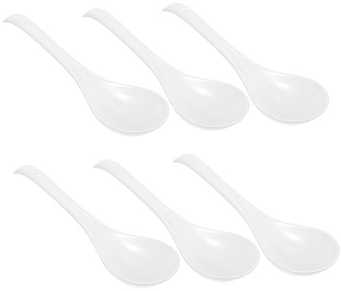 TOPBATHY 6 Pezzi cucchiaio forchetta cucchiaio che danno da mangiare ai da minestra zuppa cucina cucine da minestra da cibo ceramica bianca