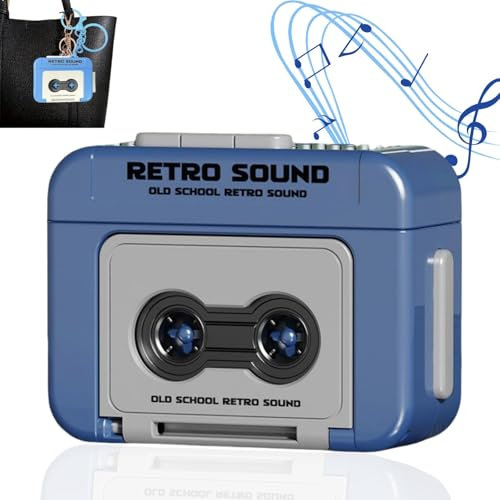Lecteur de cassettes miniature portable, enregistreur de musique vintage pour collectionneurs, mini magnétophone créatif, lecteur de cassette, porte-clés de musique, porte-clés mignon, porte-clés pour